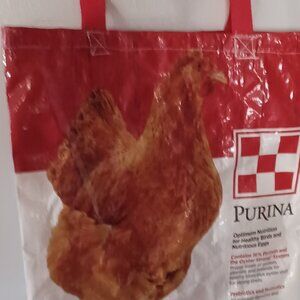 Upcycled Chicken  Animal Feed Bags tote Grocery bags